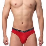 2 Pack Men's Sexy V-shape Waistband Mesh Bikinis