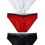 2 Pack Men's Sexy V-shape Waistband Mesh Bikinis
