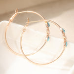Turquoise Rose Gold Hoop Earrings