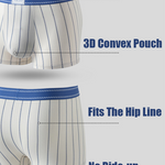 3 Pack Men's Striped Cotton Blend Trunks