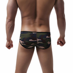Men’s Sexy Camo Print Mesh Bikini