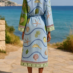 Emilia | Belted Printed Twill Midi Shirt Dress Dress