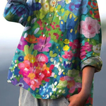 Jasimne | Women's Vintage Lovely Floral Art Print Casual  Shirt