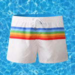 Men Colorblock Stripe Shorts Drawstring Shorts