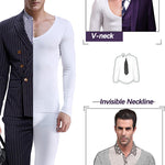 Mens Ultra Soft Low Cut V-Neck Thermal Shirt