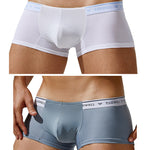 2 Pack Men's Sexy Comfortable Breathable Solid Color Trunks