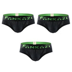 3 Pack Men's Striped U-Pouch Breathable Casual Briefs