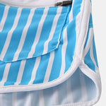 Mens Striped Quick Dry Lining Swim Trunks