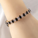 Marquise Zirconia Onyx Bracelet