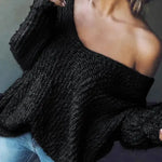 TELIKA™ - Comfy Drop Shoulder Long Sleeve Sweater