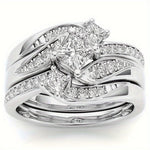 Princess Cluster Ring Set