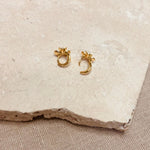 Flower Pearl Micro Hoops