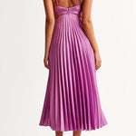 Violeta | Cut Out Waist Sleeveless Pleated Maxi Dress