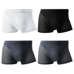 4 Pack Men’s Ice Silk Cooling Mesh Trunks