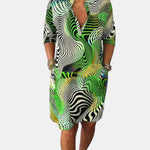 Celine | Colorful V-Neck Dress