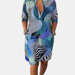 Celine | Colorful V-Neck Dress