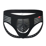 Men's Striped Breathable Support Underwear with Separate Pouch