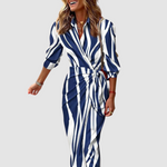 Alice | Striped Midi Dress