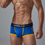 2 Pack Men's Stretch Cotton Breathable Colourway Contrast Trunks
