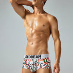 2 Pack Men's Comfortable Breathable Messy Lines Polyester Boxer Briefs