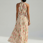 Merit | Halter Neck Floral Midi Dress