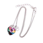 Rainbow Heart Pendant Memorial Necklace