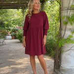 Corinne | Long Sleeve Smocked Cuffs Mini Dress