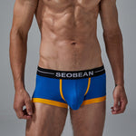 2 Pack Men's Stretch Cotton Breathable Colourway Contrast Trunks