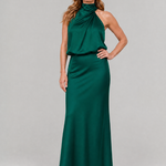 Natalie | Draped Neck Midi Dress