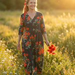Belinda | Calm Drape Floral Midi Dress