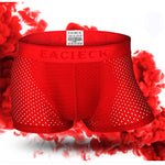 Men's Mesh Thin Ice Silk High-Stretch Comfy Waistband Trunks