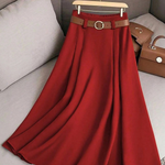 Mariah | Solid Color High Waist a-Line Casual Skirt