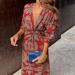Jensen | Elegant Dress with Long Sleeves and Floral Print