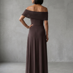 June | Off Shoulder Draped Midi Dress