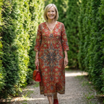 Kiana | Ease Patchwork Midi Dress