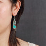 Chic Turquoise Jasper Teardrop Earrings