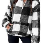 HILARY™ – Casual Plaid Half Zip Pullover