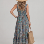 Marisela | Sleeveless Paisley Print Midi Dress