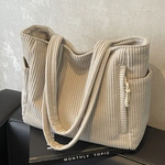 Evi– Ribbed Tote Bag with Cord Detail