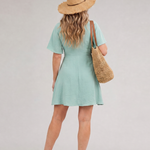 Silum | Short Flutter Sleeve Flared Skirt Mini Dress