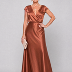 Hazel | Cap Sleeve Wrap Maxi Dress