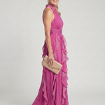 Chloe | High Neck Ruffle Maxi Dress