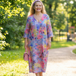 Zinnia | Abstract Floral Midi Dress
