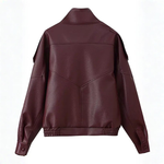 EMMA™ – Trendy Lychee Pattern Leather Jacket