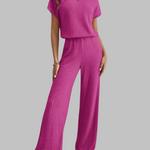 MAGGIE™ - Casual Short Sleeve Top and Pants Set