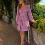 Evalene | Long Sleeve Ruffle Hem Knee Length Dress