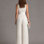 Audrey | Pleated Halter Wide-Leg Jumpsuit