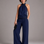 Tessa | Contrast-Trim Wide-Leg Jumpsuit