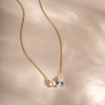 Pearl Teardrop Duo Charm Necklace