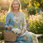Jennifer | Light Daisy Midi Dress